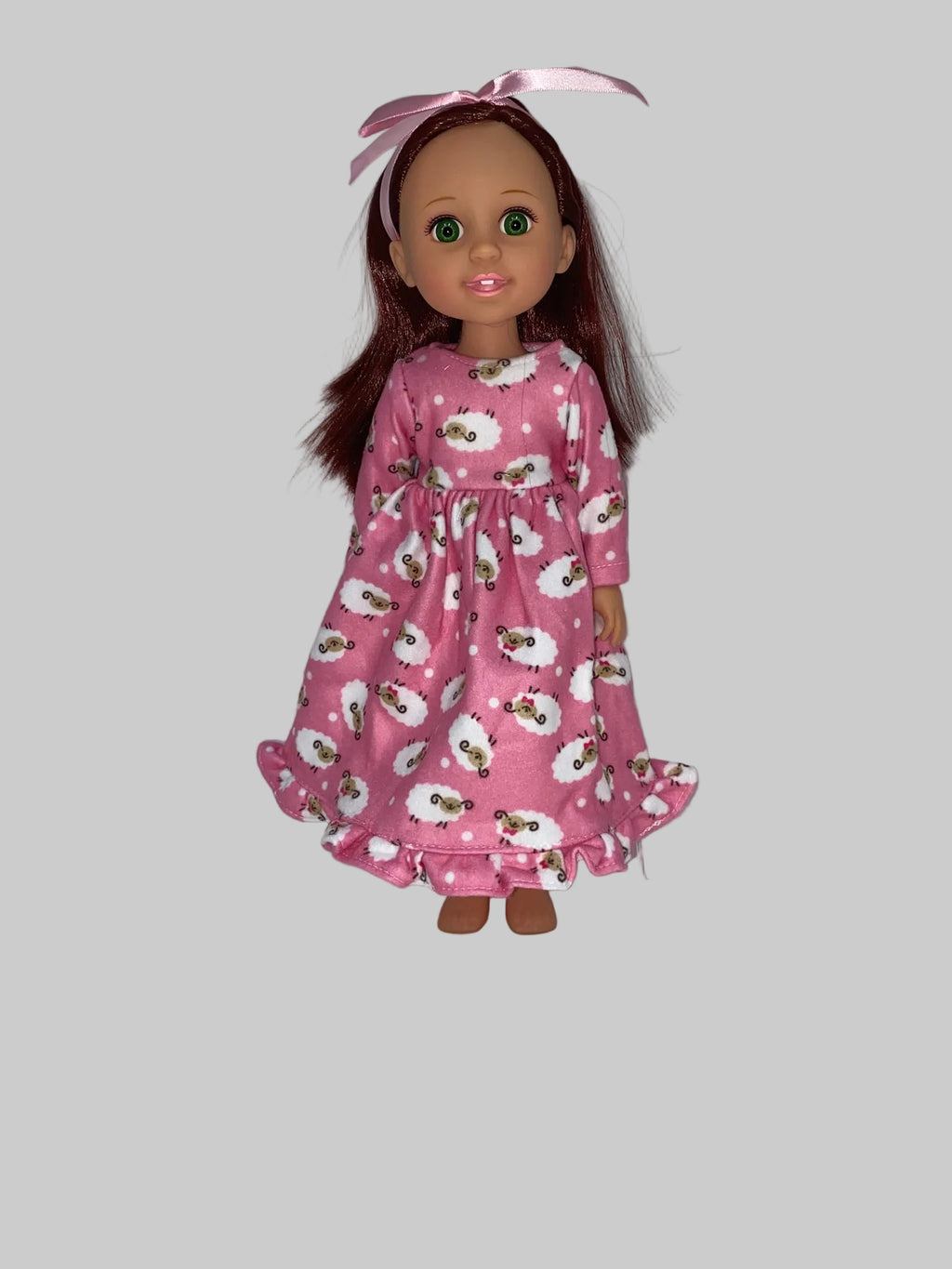 14.5" Pink Flannel Nightgown | 14.5" Doll Clothes | Fits 14.5 in Slim Body Dolls