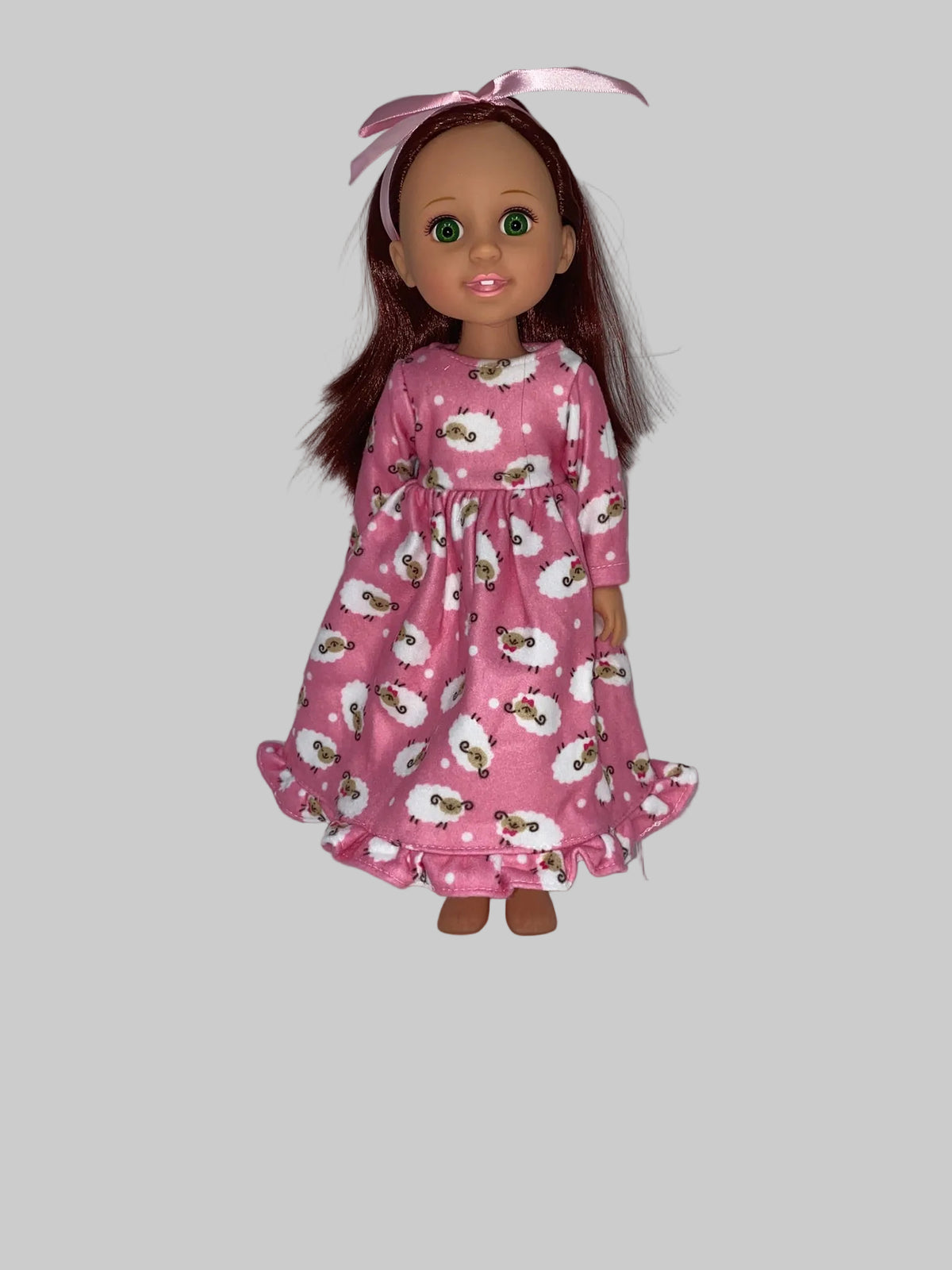 14.5" Pink Flannel Nightgown | 14.5" Doll Clothes | Fits 14.5 in Slim Body Dolls