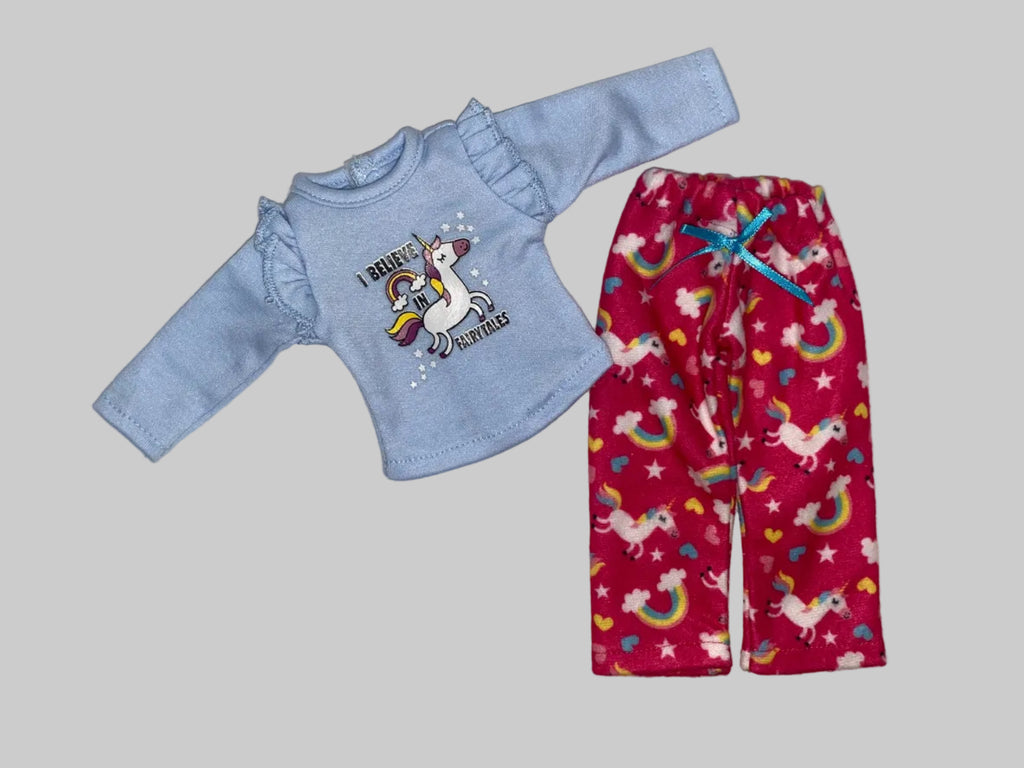 14.5 Unicorn Fairytale PJs | 14.5" Doll Clothes | Fits 14.5 in Slim Body Dolls