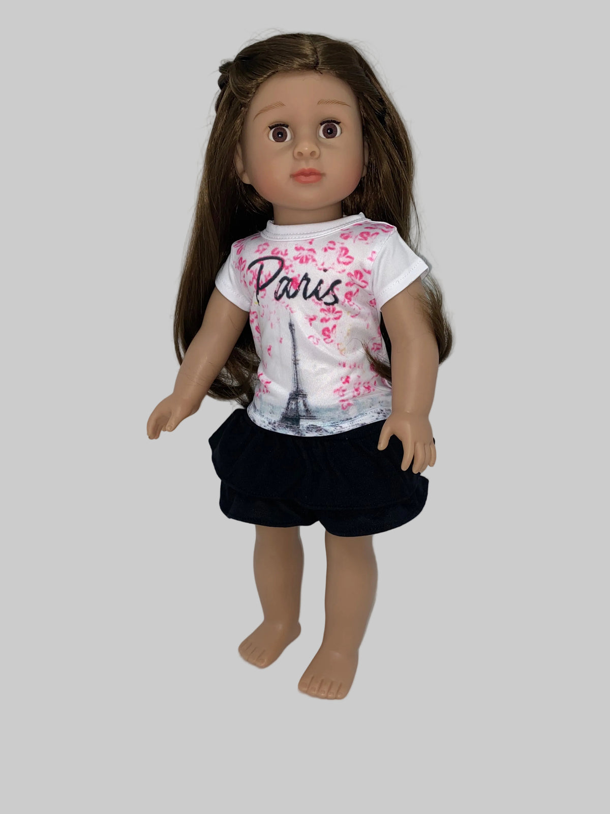 Paris Top with Black Ruffle Skirt | Fits Most 18" Dolls | 18 Inch Doll Clothes