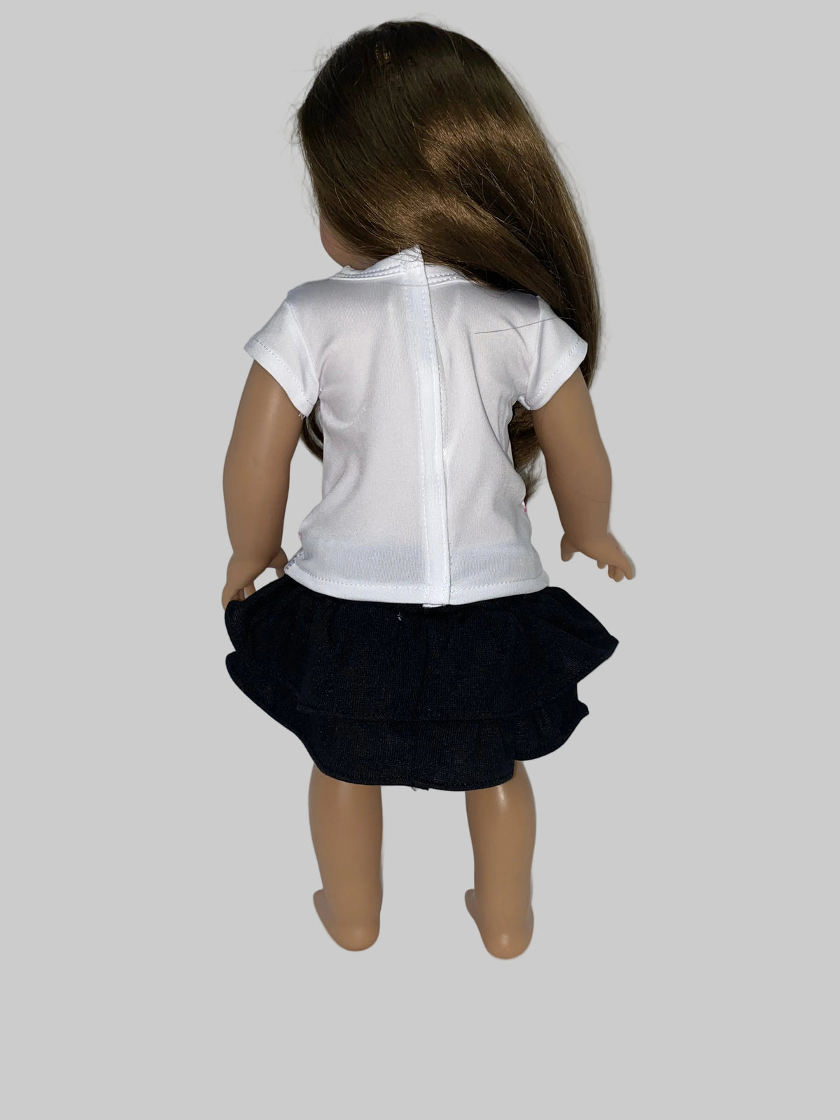 Paris Top with Black Ruffle Skirt | Fits Most 18" Dolls | 18 Inch Doll Clothes