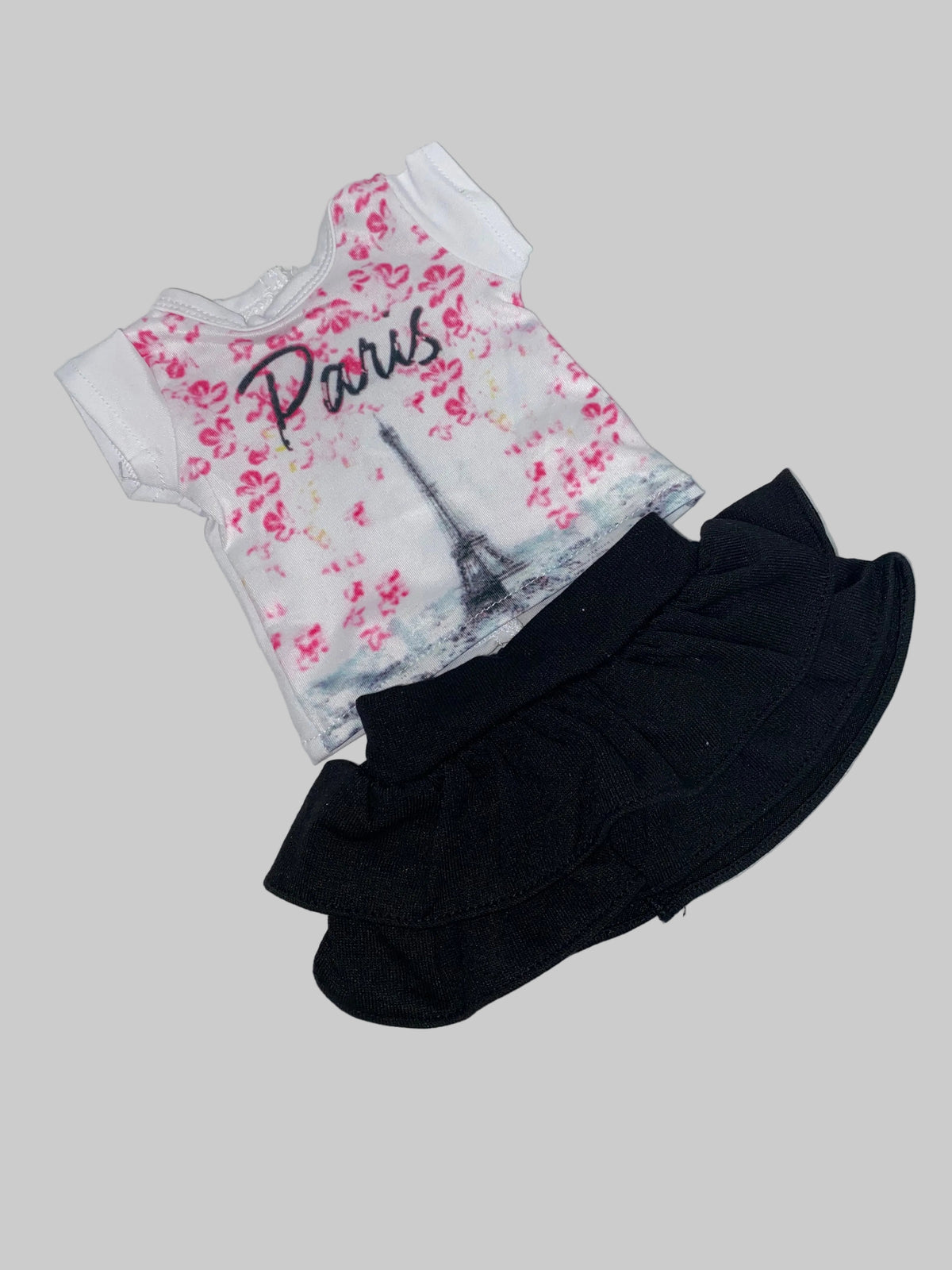 Paris Top with Black Ruffle Skirt | Fits Most 18" Dolls | 18 Inch Doll Clothes