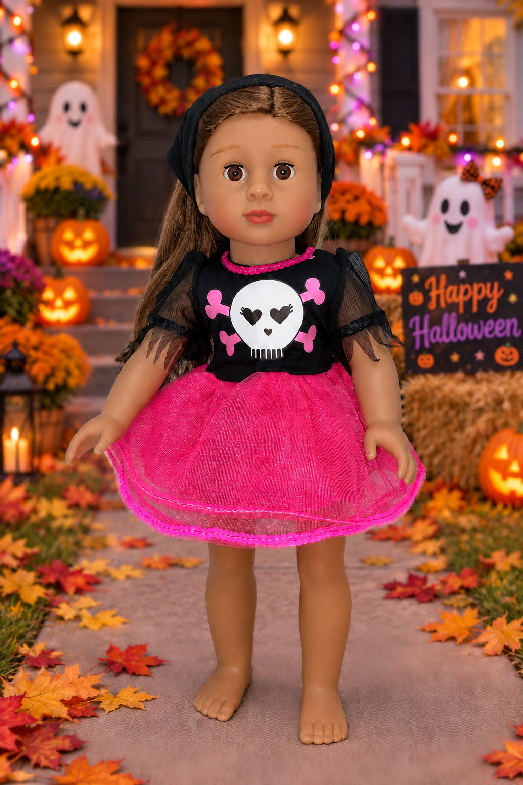 Skull and Bones Pirate Costume | Fits Most 18" Dolls | 18 Inch Doll Clothes