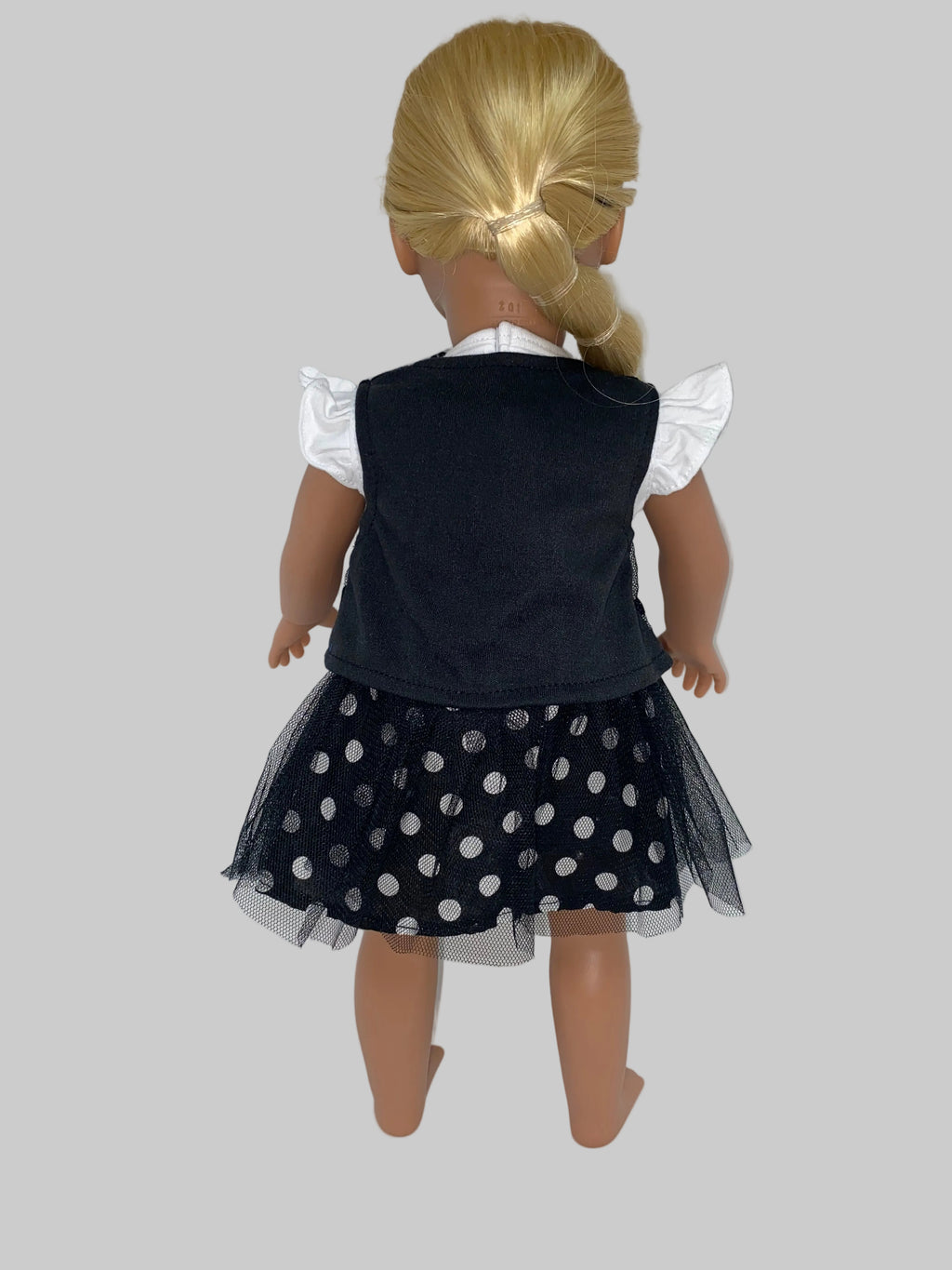 Black and White Polka Dot Skirt Set | Fits Most 18" Dolls | 18 Inch Doll Clothes