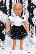 Black and White Polka Dot Skirt Set | Fits Most 18" Dolls | 18 Inch Doll Clothes