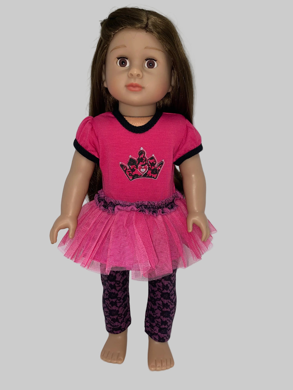 Pink and Black Princess Pants Set | Fits Most 18" Dolls | 18 Inch Doll Clothes