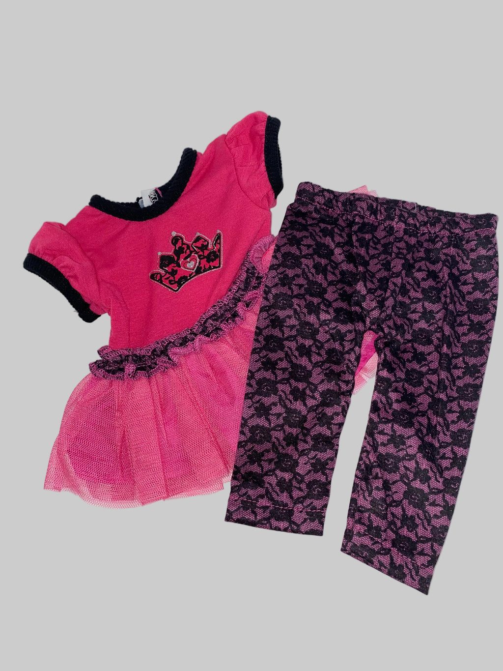 Pink and Black Princess Pants Set | Fits Most 18" Dolls | 18 Inch Doll Clothes