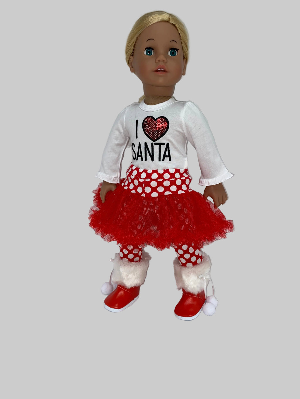 I Love Santa Pants Set  | Fits Most 18" Dolls | 18 Inch Doll Clothes