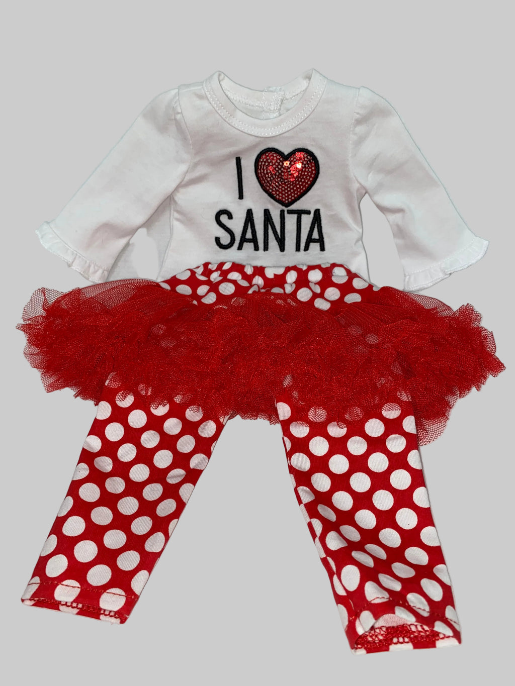 I Love Santa Pants Set  | Fits Most 18" Dolls | 18 Inch Doll Clothes
