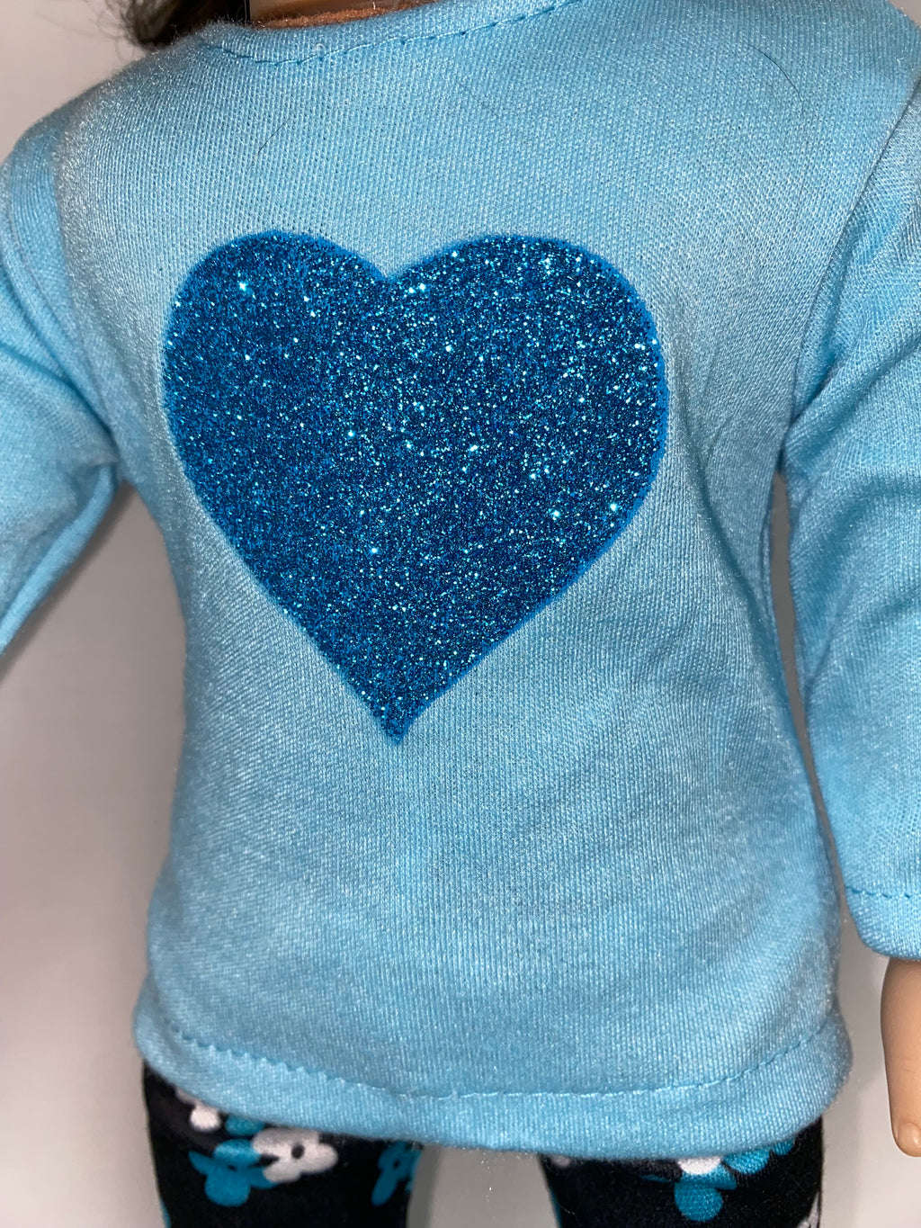 Blue Heart Glitter Pants Set | Fits Most 18" Girl Dolls | 18 Inch Doll Clothes