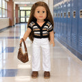 Stripe Sweater with White Pants Outfit | Fits Most 18" Girl Dolls