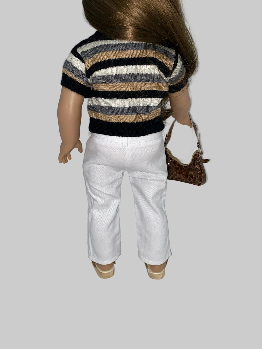 Stripe Sweater with White Pants Outfit | Fits Most 18" Girl Dolls