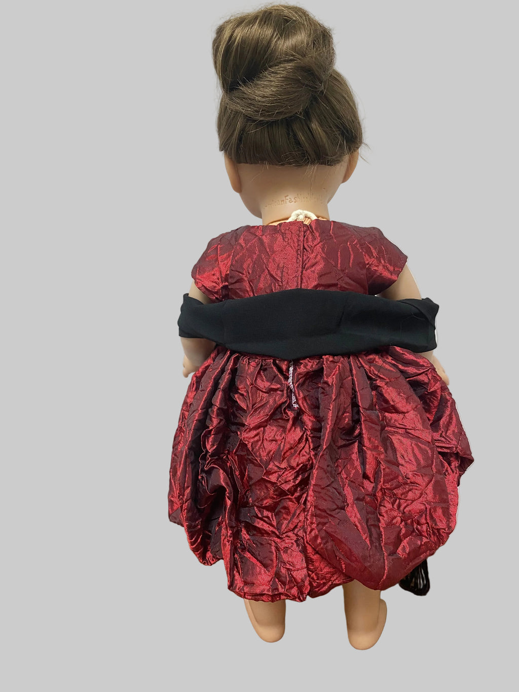 Burgundy Bubble Dress with Shawl | Fits Most 18" Girl Dolls | 18 Inch Doll Cloth