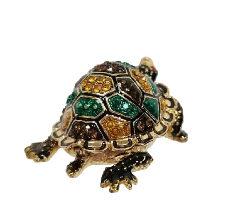 Turtle with Jeweled shell Trinket Box