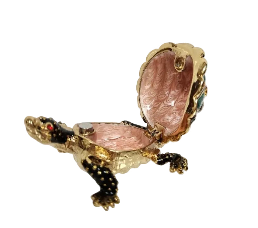 Turtle with Jeweled shell Trinket Box