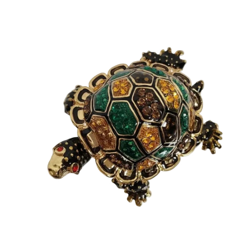 Turtle with Jeweled shell Trinket Box