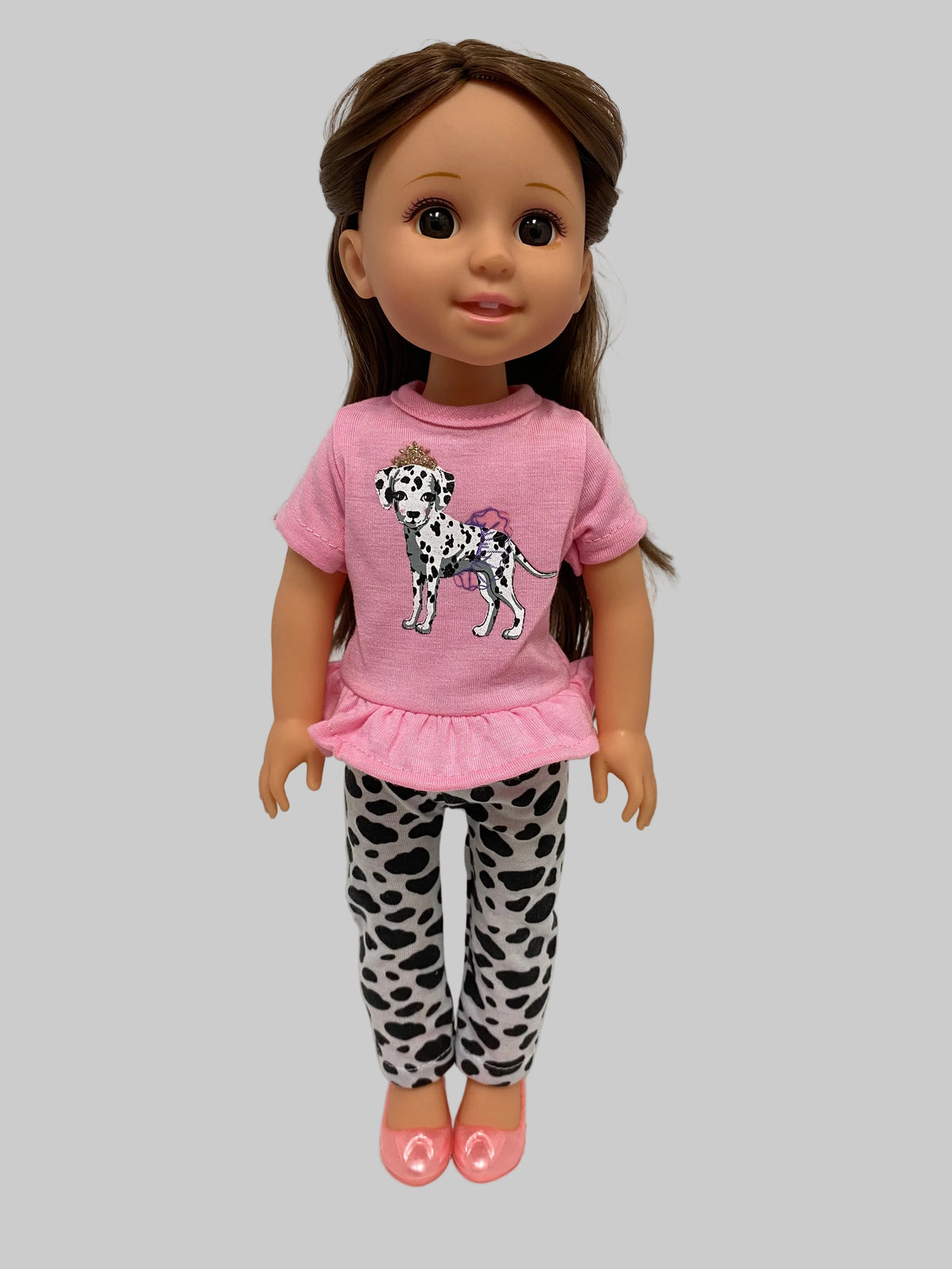 14.5" Pink Dalmatian Pants Set | 14.5" Doll Clothes | Fits 14.5 in Slim Body