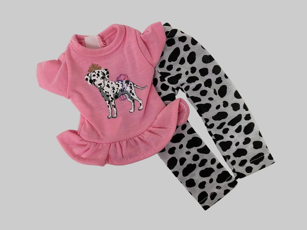 14.5" Pink Dalmatian Pants Set | 14.5" Doll Clothes | Fits 14.5 in Slim Body