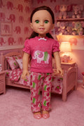 14.5" Hot Pink Elephant PJs | 14.5" Doll Clothes | Fits 14.5 in Slim Body Dolls