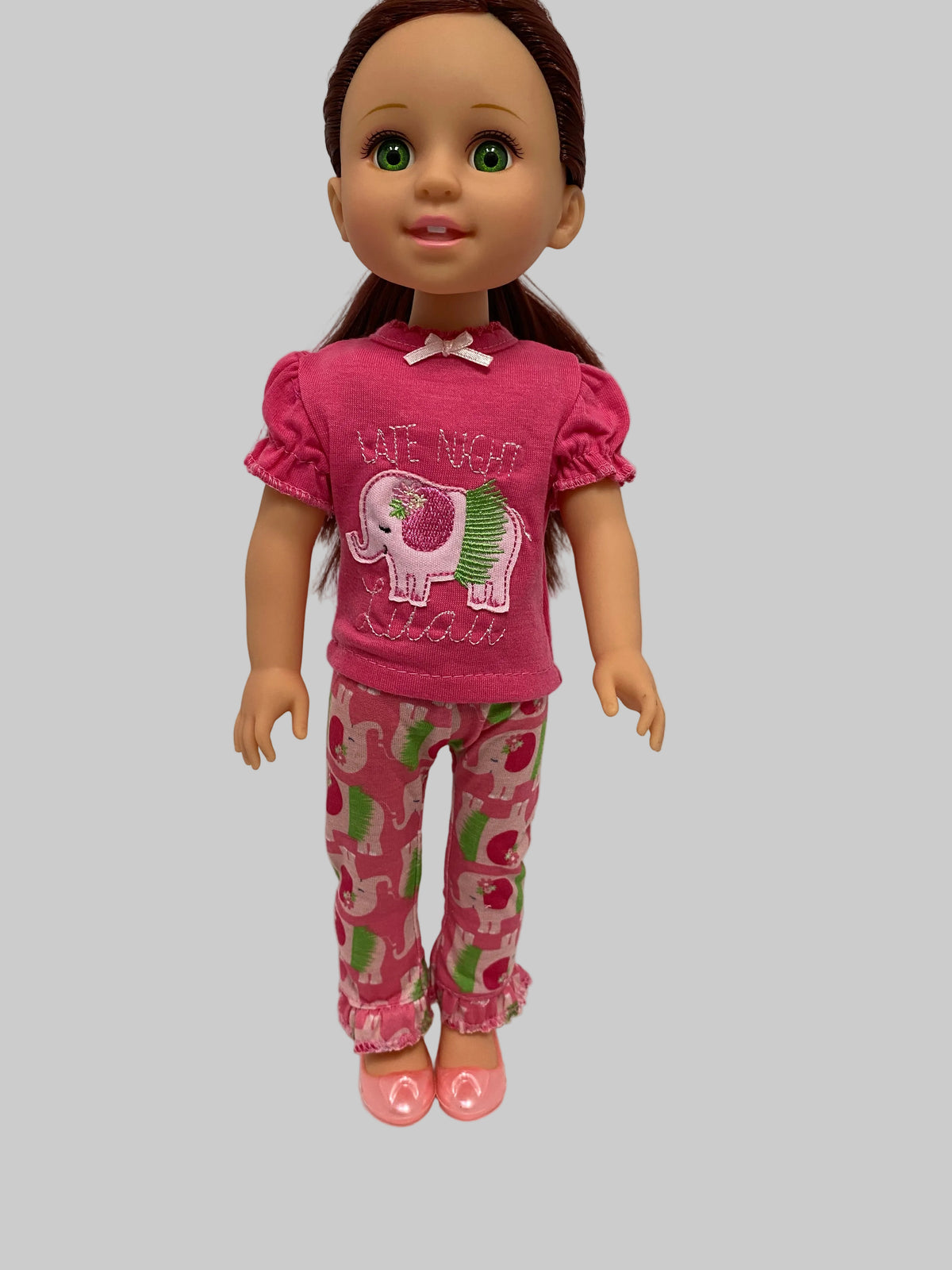 14.5" Hot Pink Elephant PJs | 14.5" Doll Clothes | Fits 14.5 in Slim Body Dolls