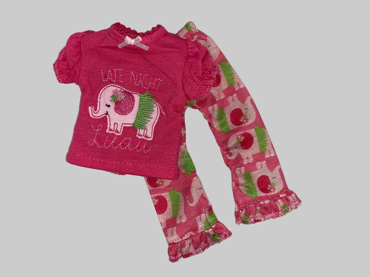 14.5" Hot Pink Elephant PJs | 14.5" Doll Clothes | Fits 14.5 in Slim Body Dolls