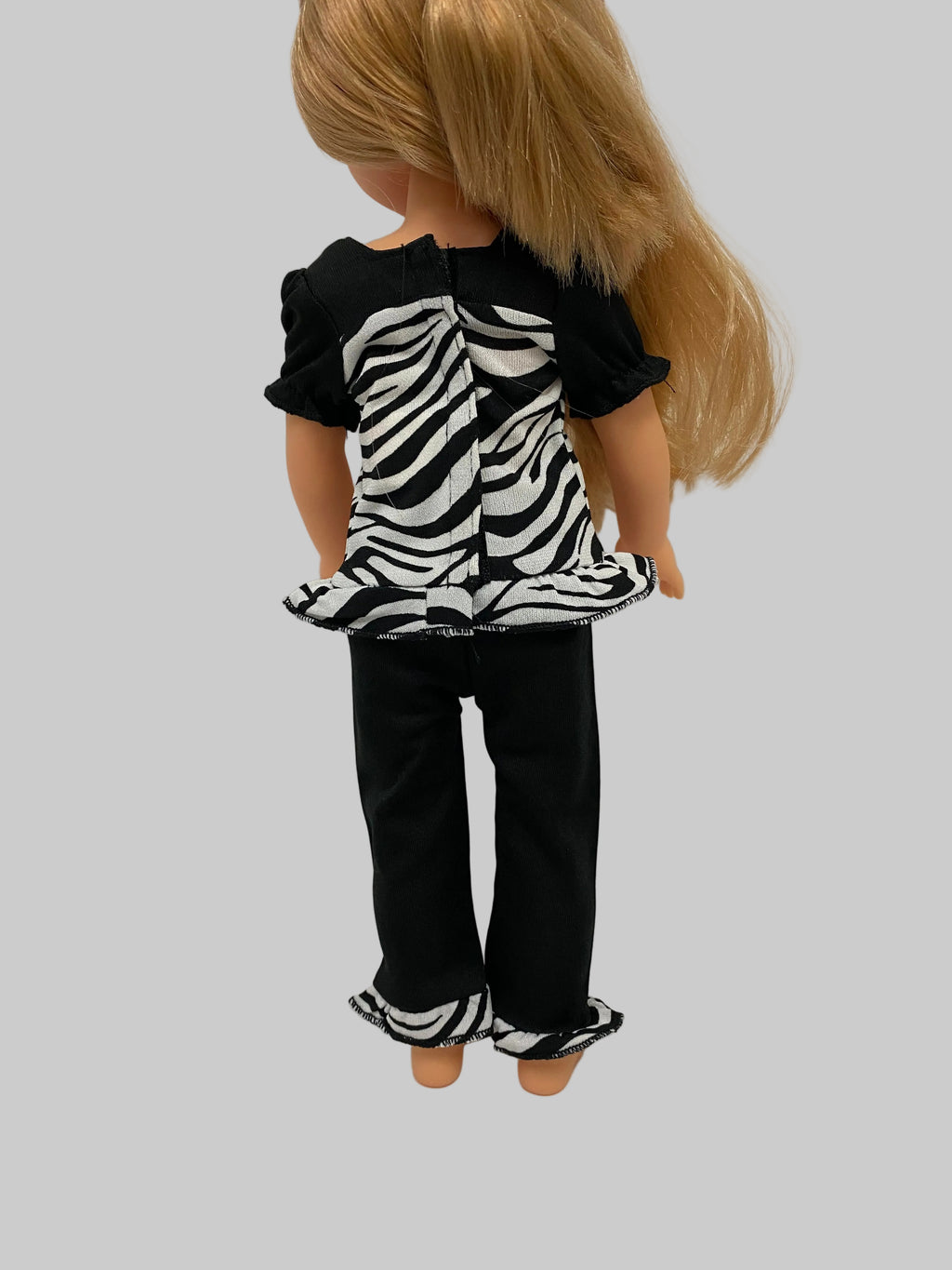 14.5" Black and White Zebra Print Hearts Pants Set | Fits Most 14.5" Girl Dolls