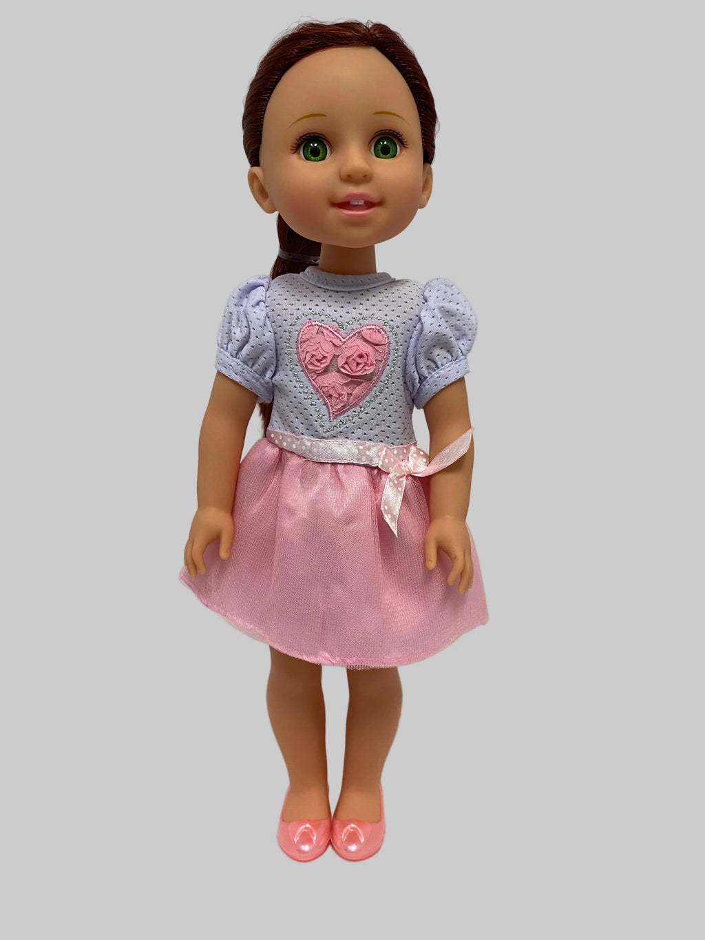 14.5" Pink Hearts Dress | 14.5" Doll Clothes | Fits 14.5 in Slim Body Dolls