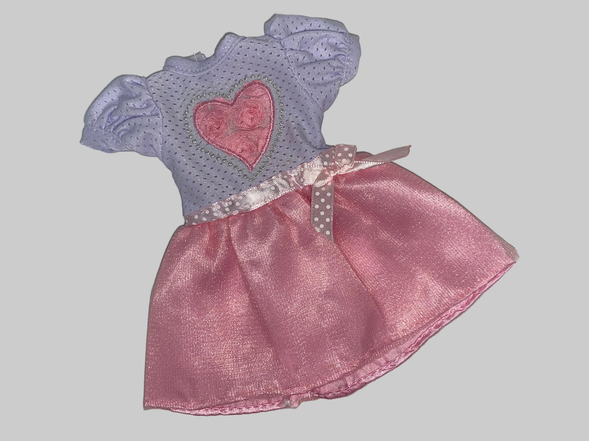 14.5" Pink Hearts Dress | 14.5" Doll Clothes | Fits 14.5 in Slim Body Dolls