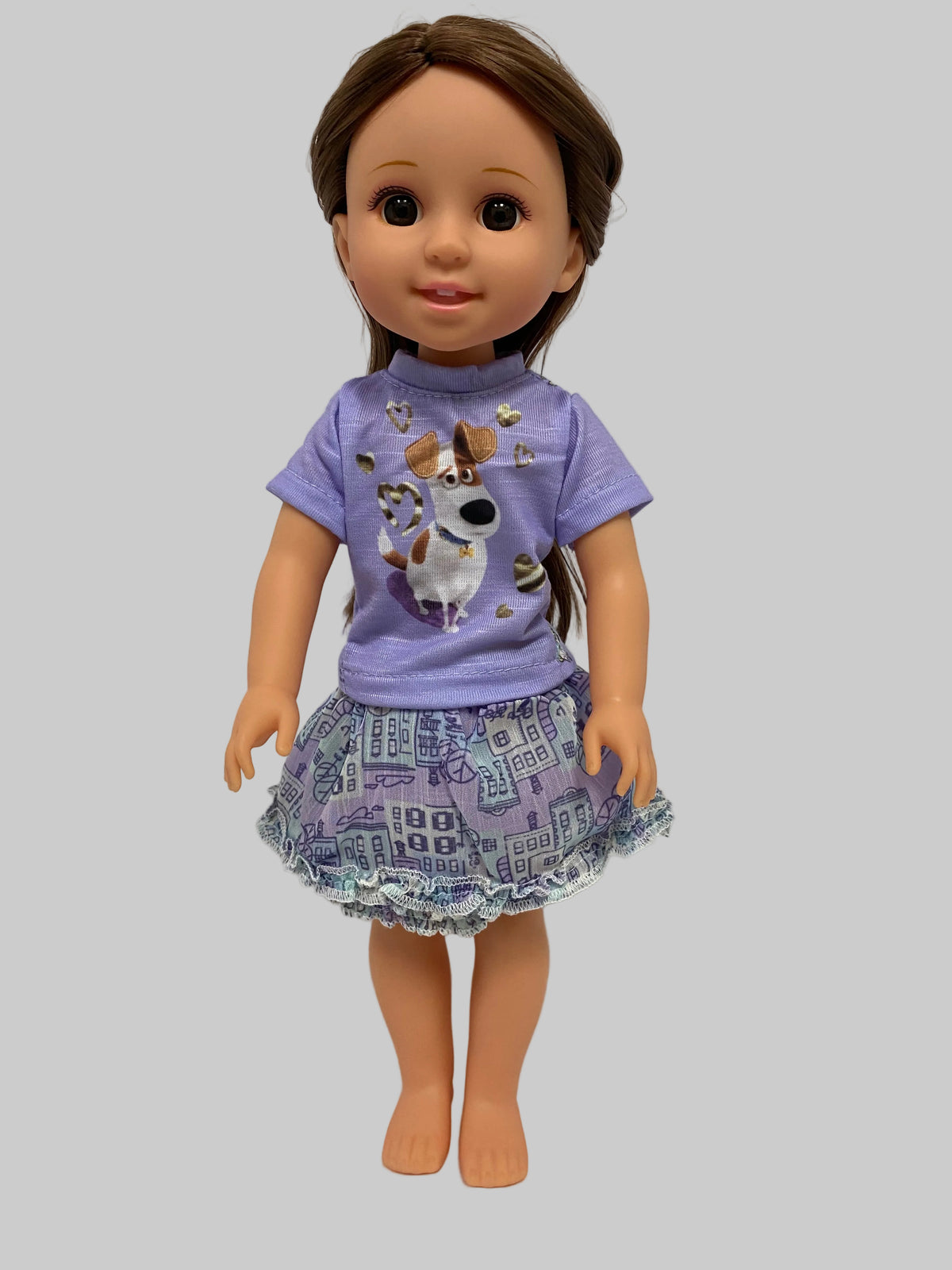 14.5" Purple Pets Skirt Set | 14.5" Doll Clothes | Fits 14.5 in Slim Body Dolls