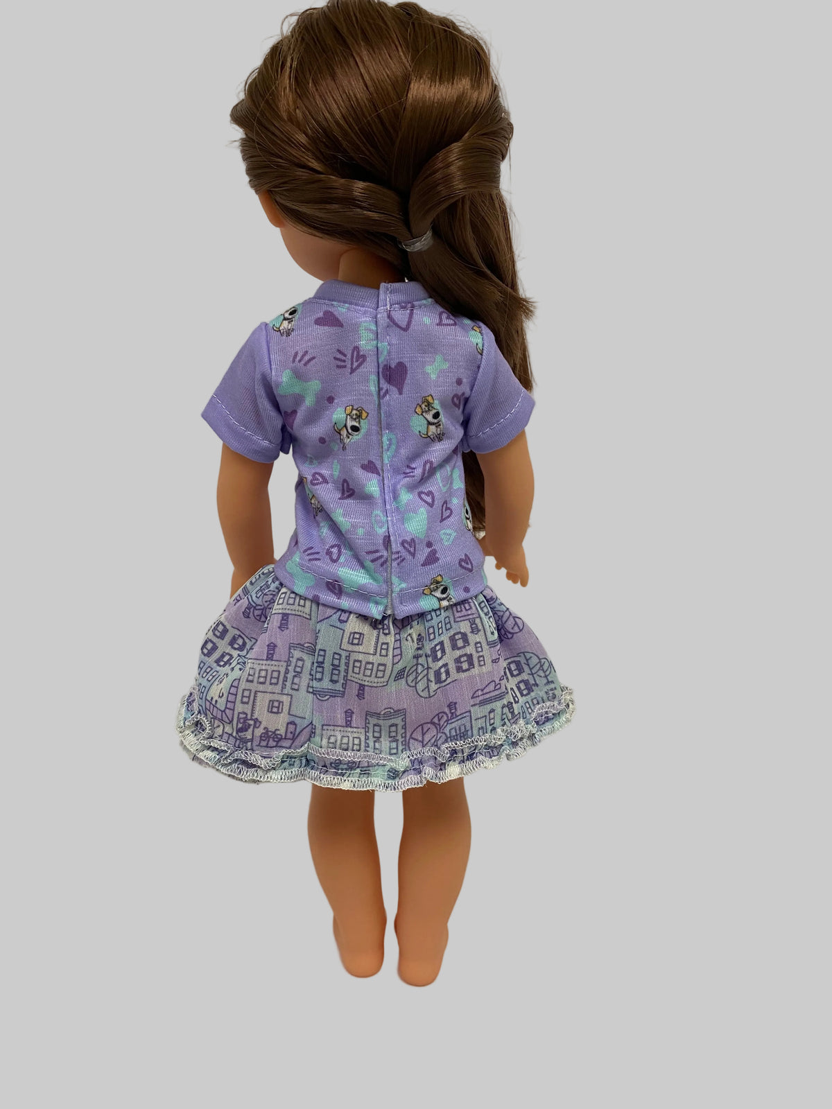 14.5" Purple Pets Skirt Set | 14.5" Doll Clothes | Fits 14.5 in Slim Body Dolls