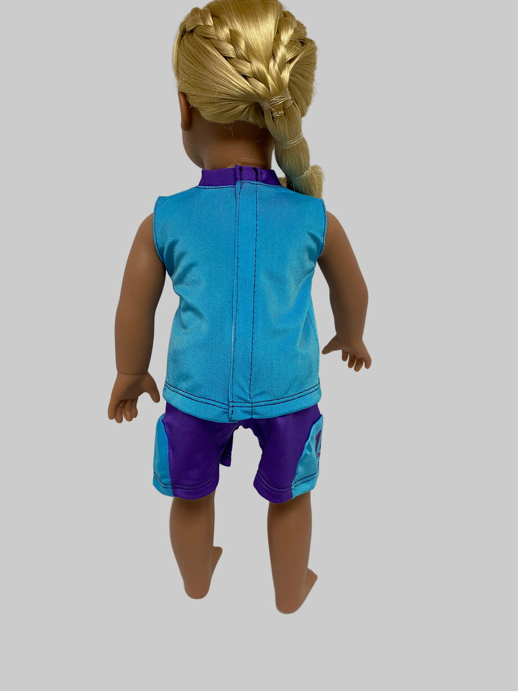 Purple and Blue Softball Shorts Set | Fits Most 18" Dolls | 18 Inch Doll Clothes