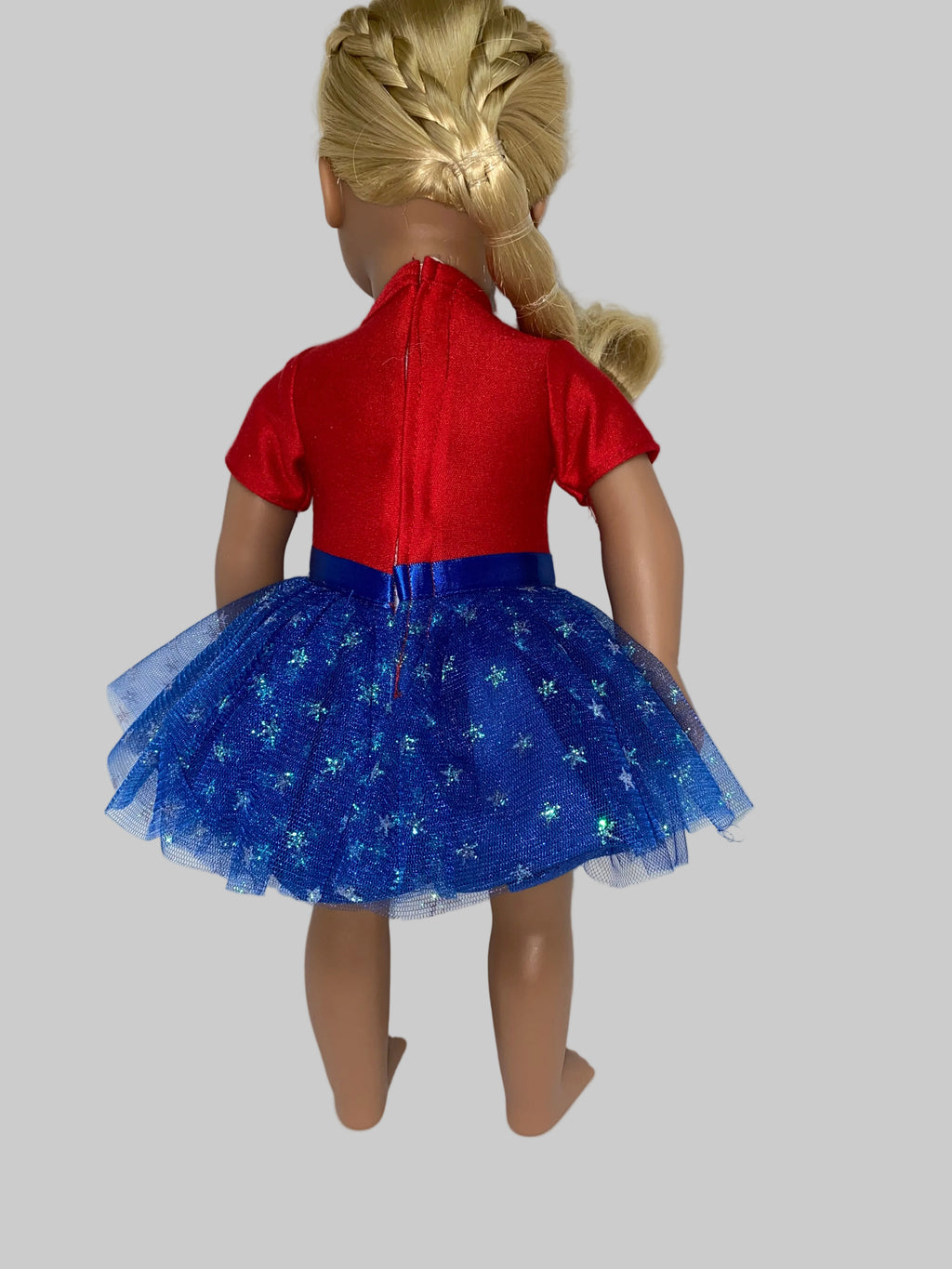 Red and Blue "Super Star" Dress | Fits Most 18" Dolls | 18 Inch Doll Clothes