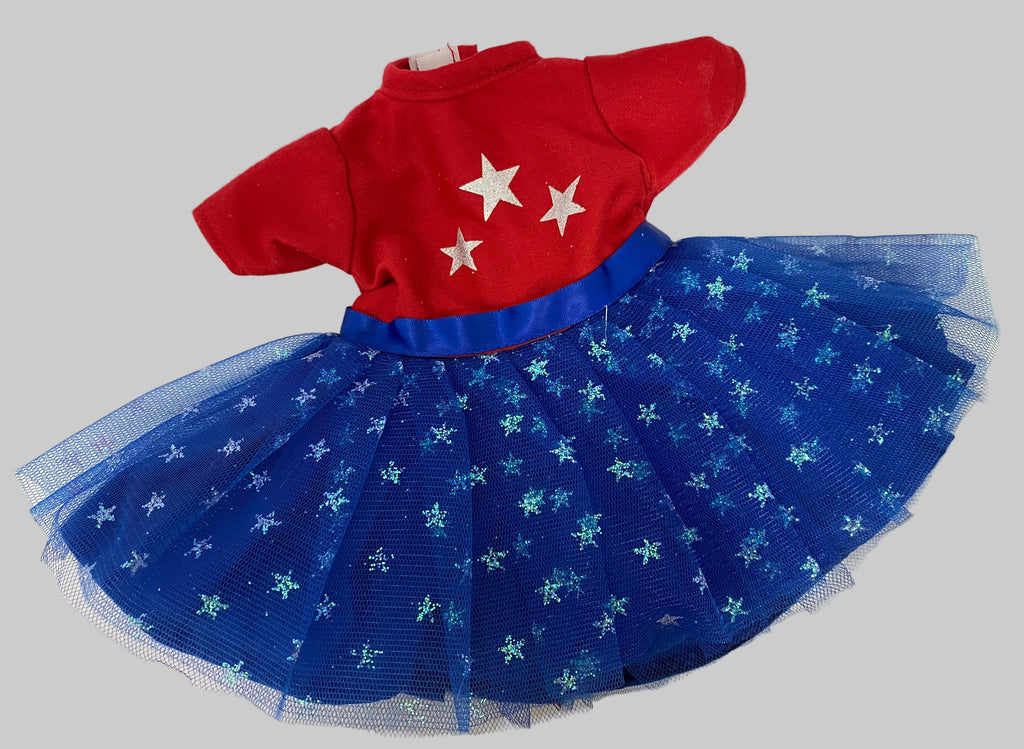 Red and Blue "Super Star" Dress | Fits Most 18" Dolls | 18 Inch Doll Clothes