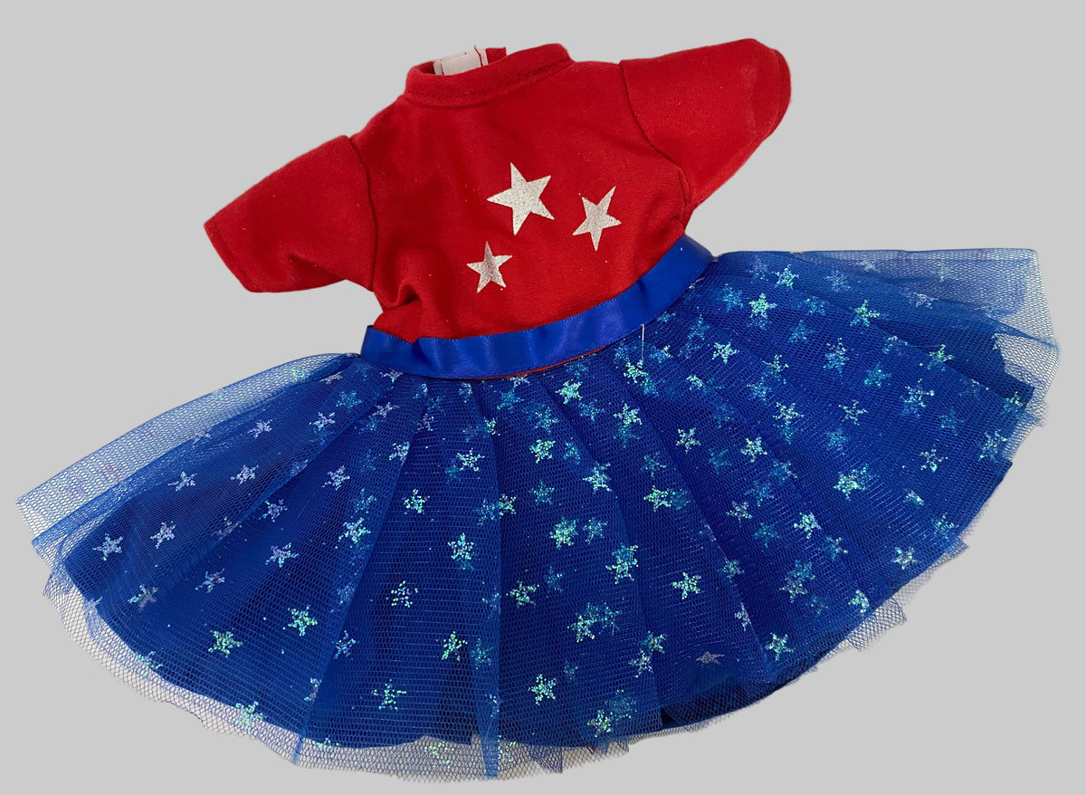 Red and Blue "Super Star" Dress | Fits Most 18" Dolls | 18 Inch Doll Clothes