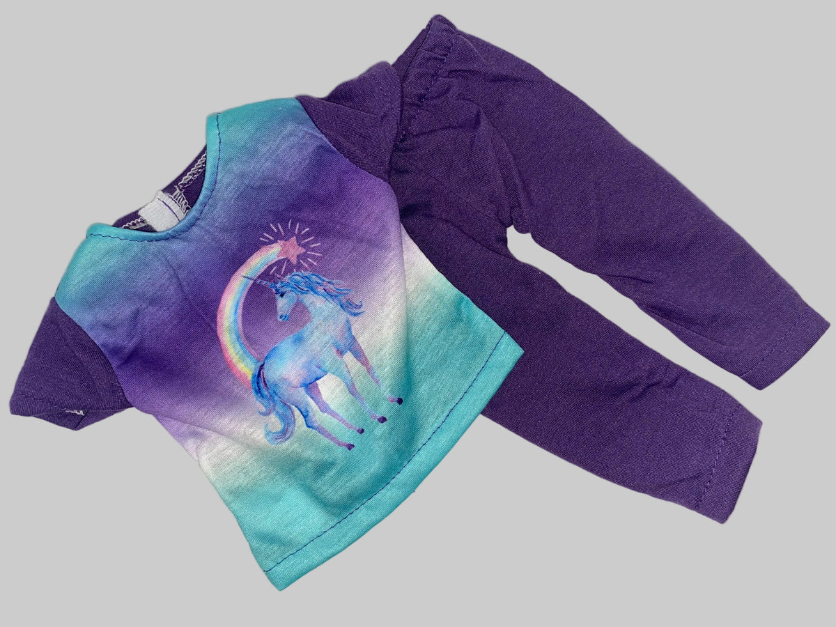 18" Purple Unicorn Pants Set | Fits Most 18" Girl Dolls | 18 Inch Doll Clothes