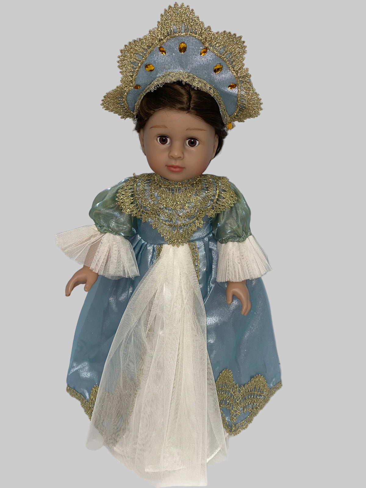 Blue and Gold Russian Ballgown Set  | Fits Most 18" Girl Dolls | Doll Clothes
