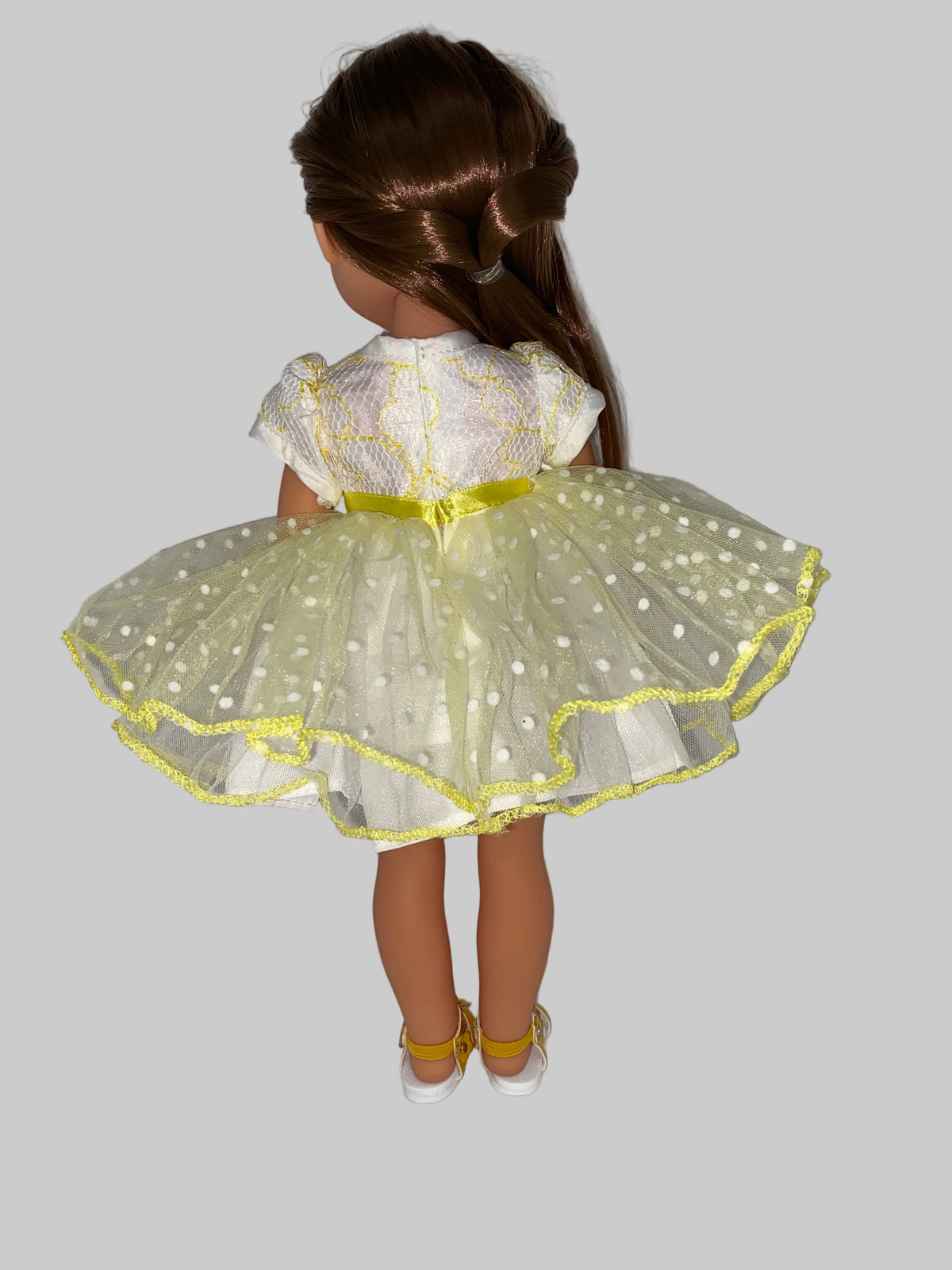 14.5" Yellow Lace Dress with Shoes | Fits Most 14.5" Dolls | 14.5 Inch Doll Clothes