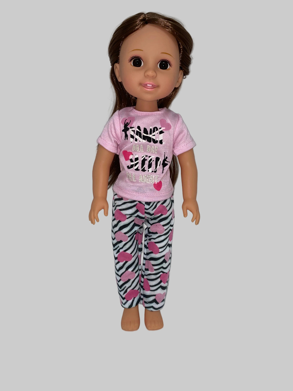 14.5 Zebra and Heart PJs | 14.5" Doll Clothes | Fits 14.5 in Slim Body