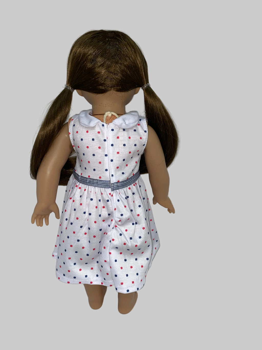 White Knit Dress with Floral Polka | Fits Most 18" Dolls | 18 Inch Doll Clothes