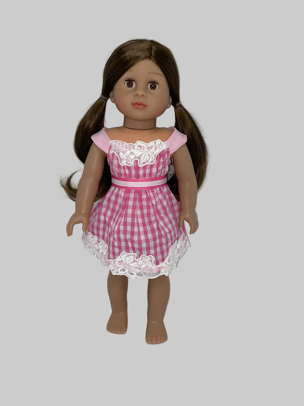 Pink or Blue Gingham Dress | Fits Most 18" Girl Dolls | 18 Inch Doll Clothes