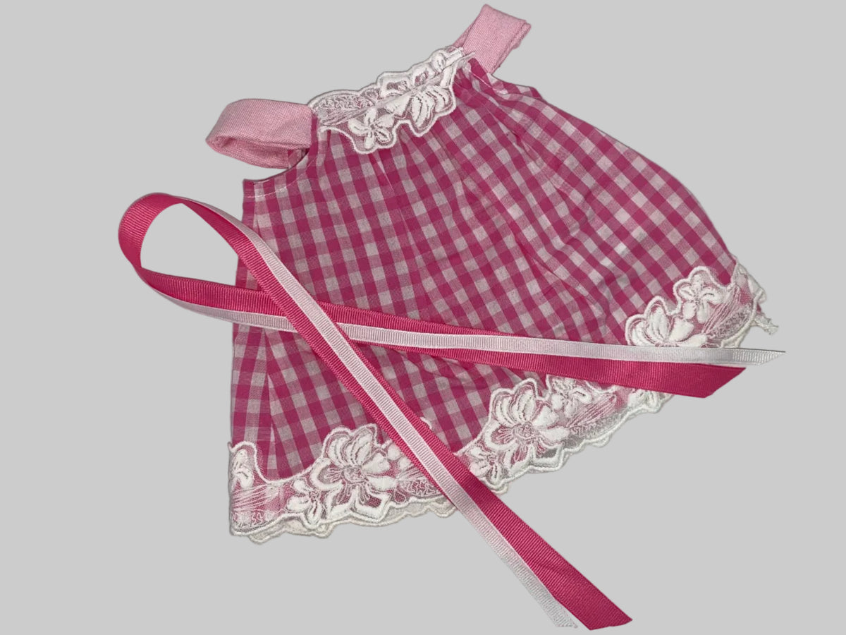 Pink or Blue Gingham Dress | Fits Most 18" Girl Dolls | 18 Inch Doll Clothes
