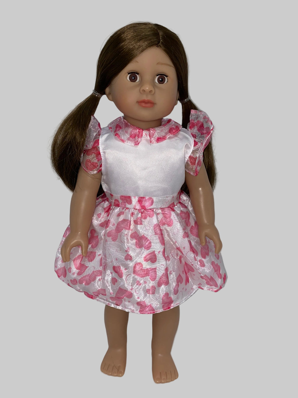 Pink and White Heart Print Dress  | Fits Most 18" Dolls | 18 Inch Doll Clothes