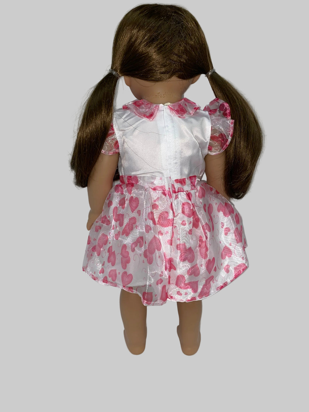 Pink and White Heart Print Dress  | Fits Most 18" Dolls | 18 Inch Doll Clothes