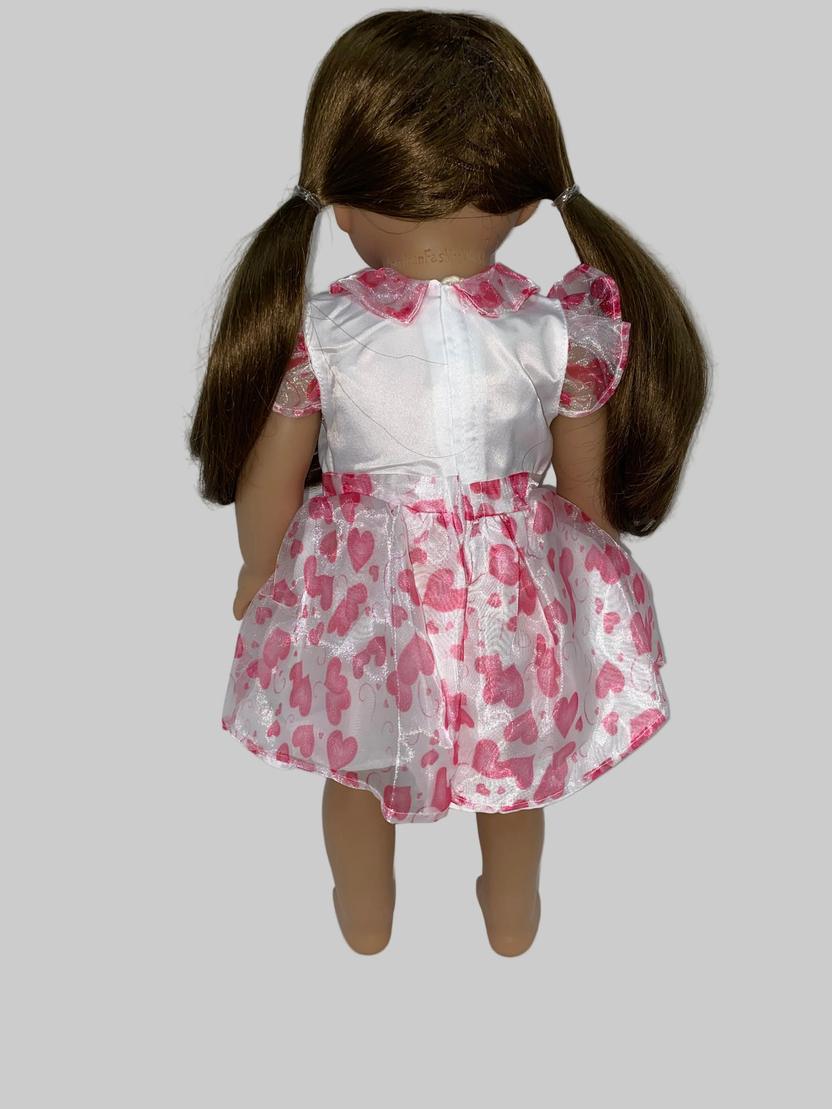 Pink and White Heart Print Dress  | Fits Most 18" Dolls | 18 Inch Doll Clothes
