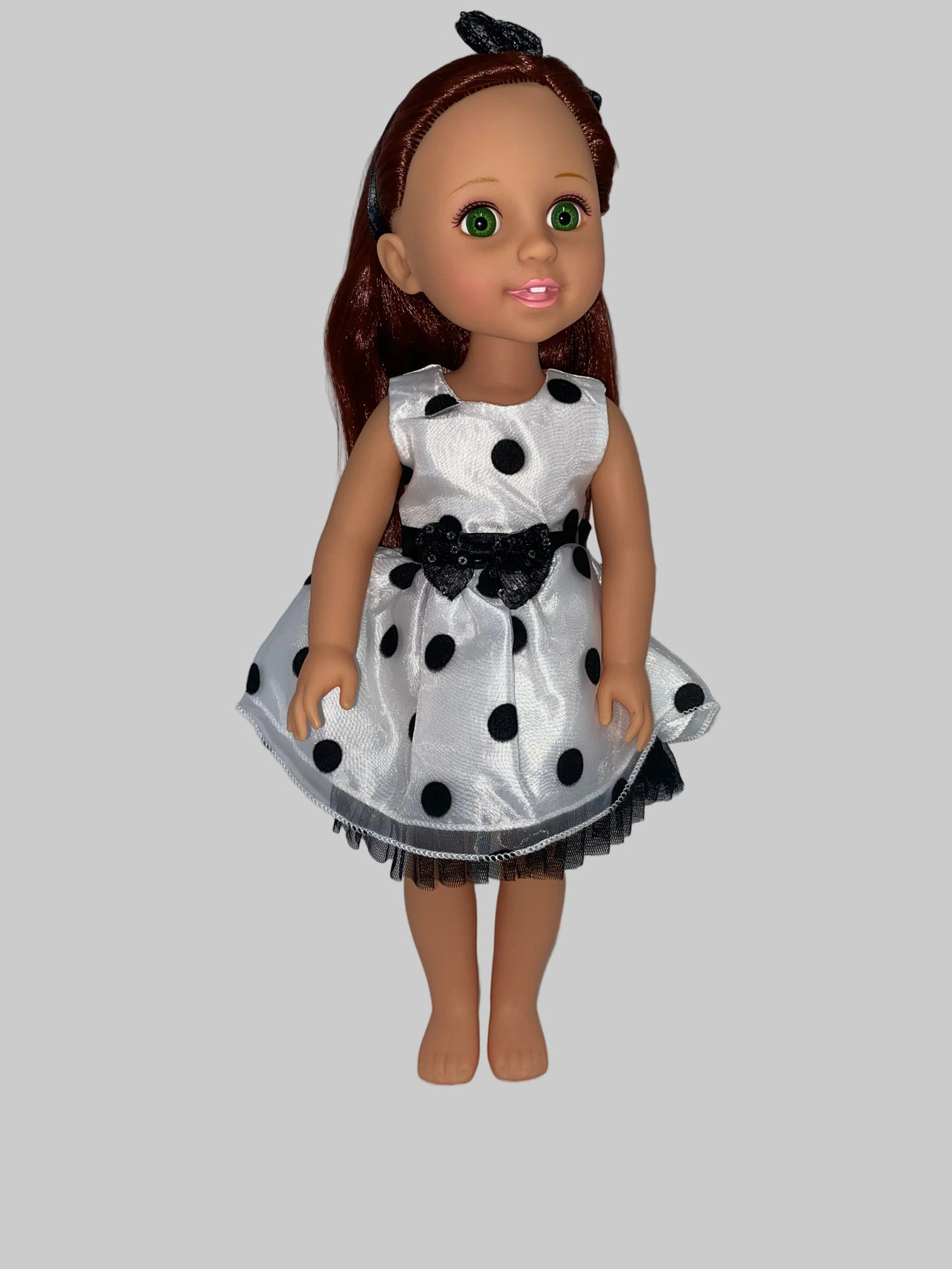 14.5" Black and White Polka Dot Dress Set | 14.5" Doll  | Fits 14.5 in Slim Body