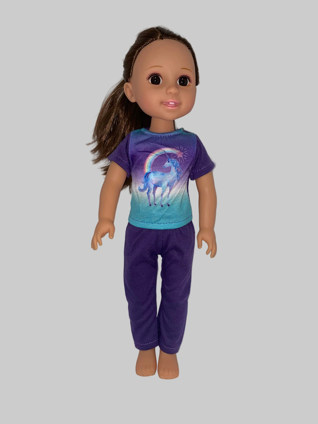 14.5" Purple Unicorn Pants Set | 14.5" Doll Clothes | Fits 14.5in Slim Body