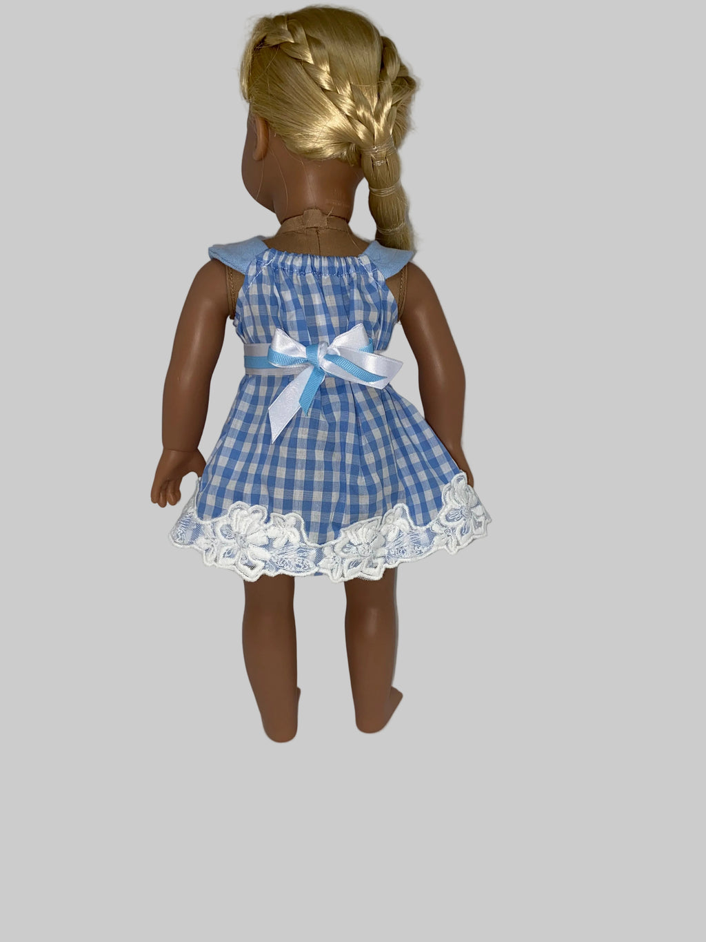 Pink or Blue Gingham Dress | Fits Most 18" Girl Dolls | 18 Inch Doll Clothes