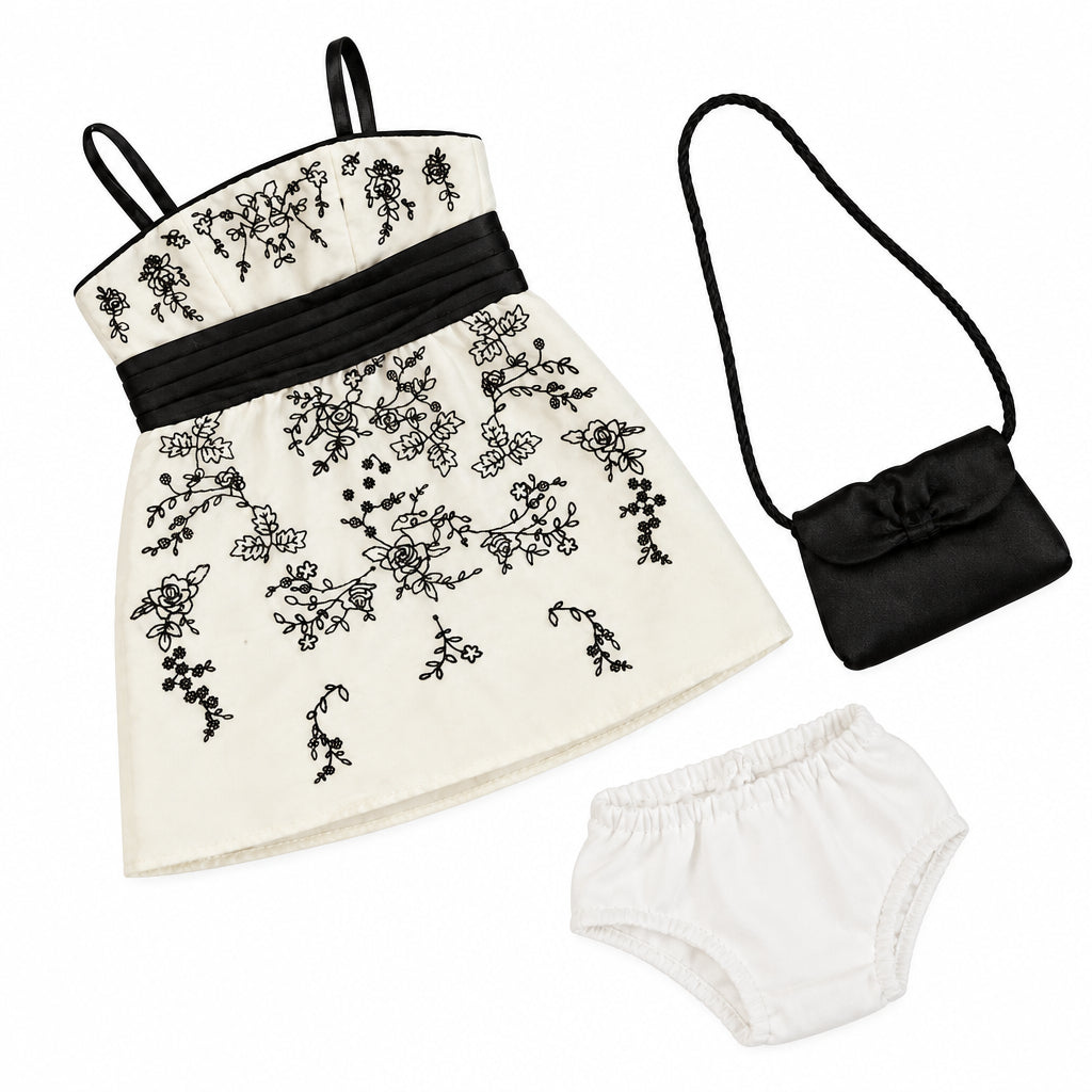 Ivory Dress with Handbag | Fits Most 18" Girl Dolls | 18 Inch Doll Clothes