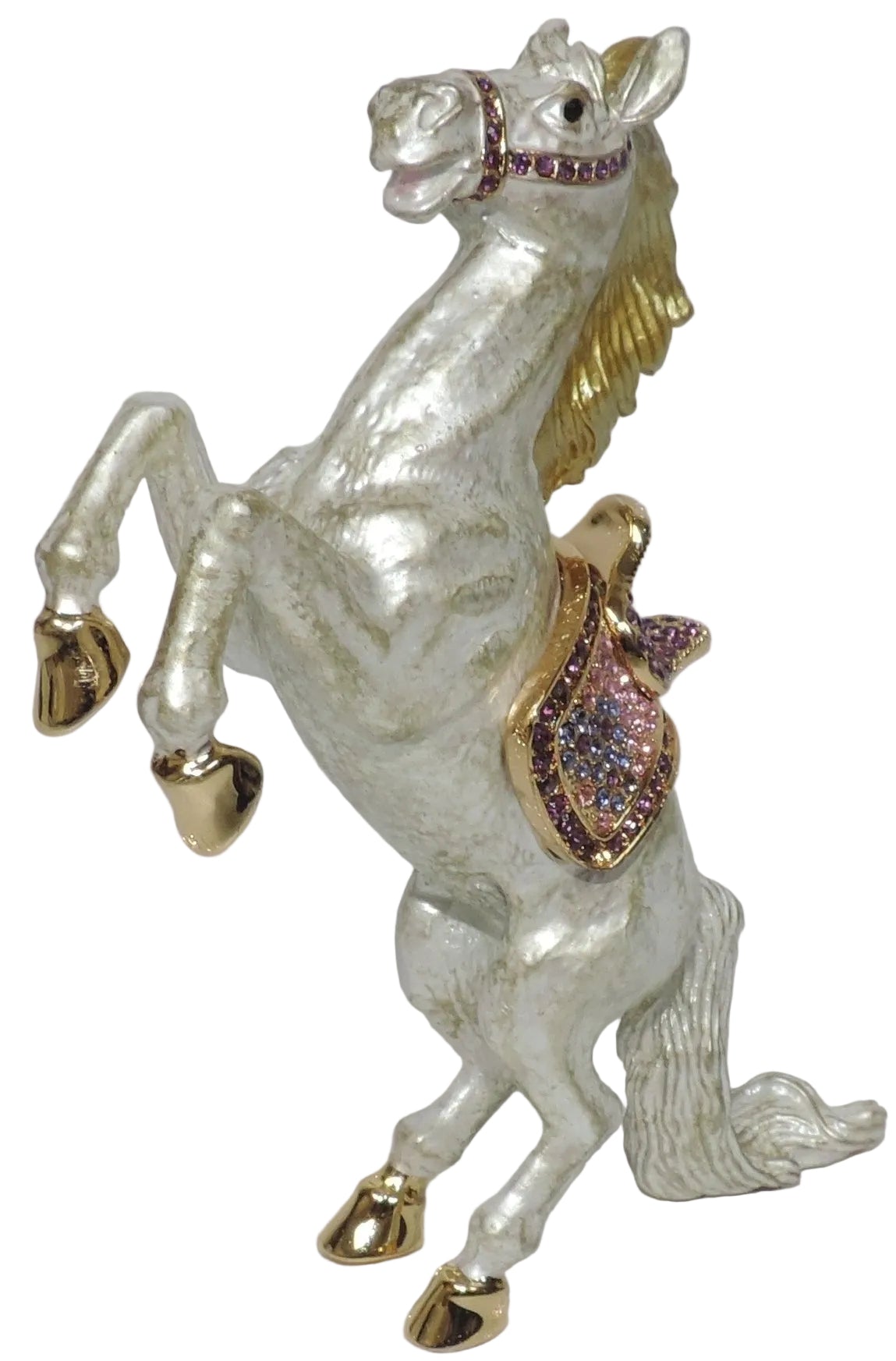 Horse with Jeweled Saddle Trinket Box