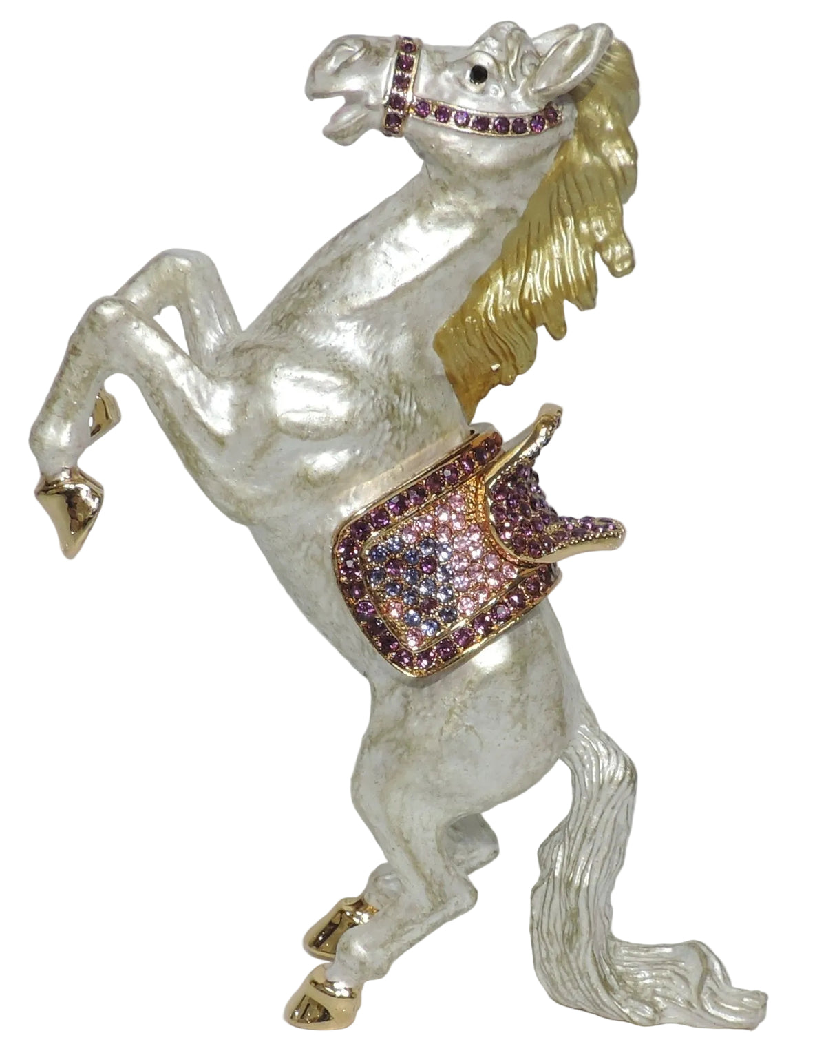 Horse with Jeweled Saddle Trinket Box